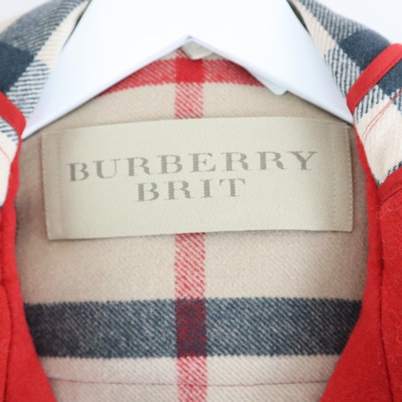 Burberry Brit Finsdale Red Wool Duffle Coat - Picture 7 of 8